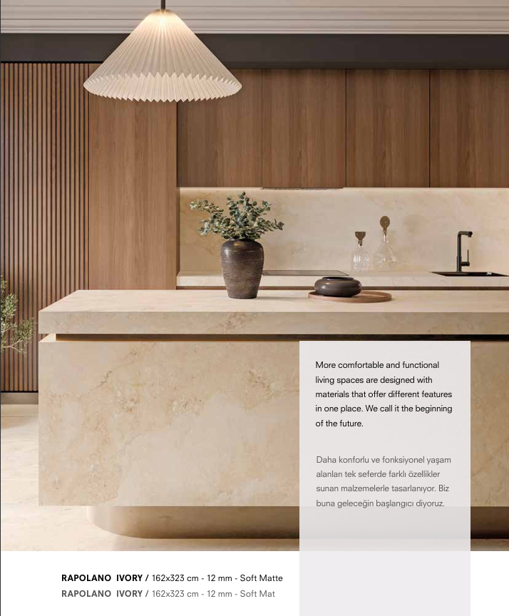 T-One serisinden RAPOLANO IVORY karo detayı